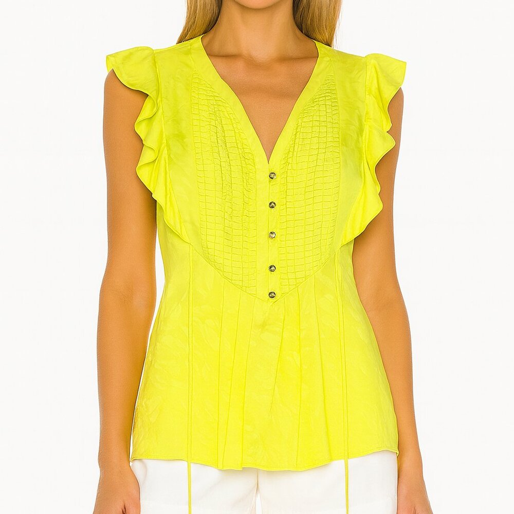 Matthew Williamson Yellow‎ Silk Blouse 8